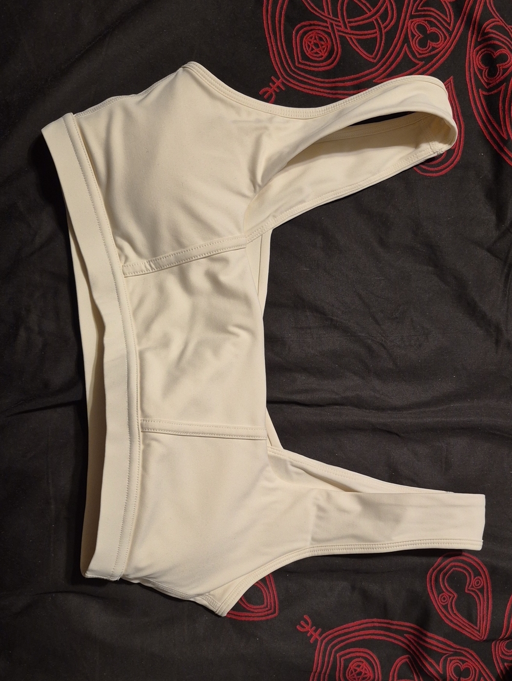 Cream Sports Bra Top In Ivory